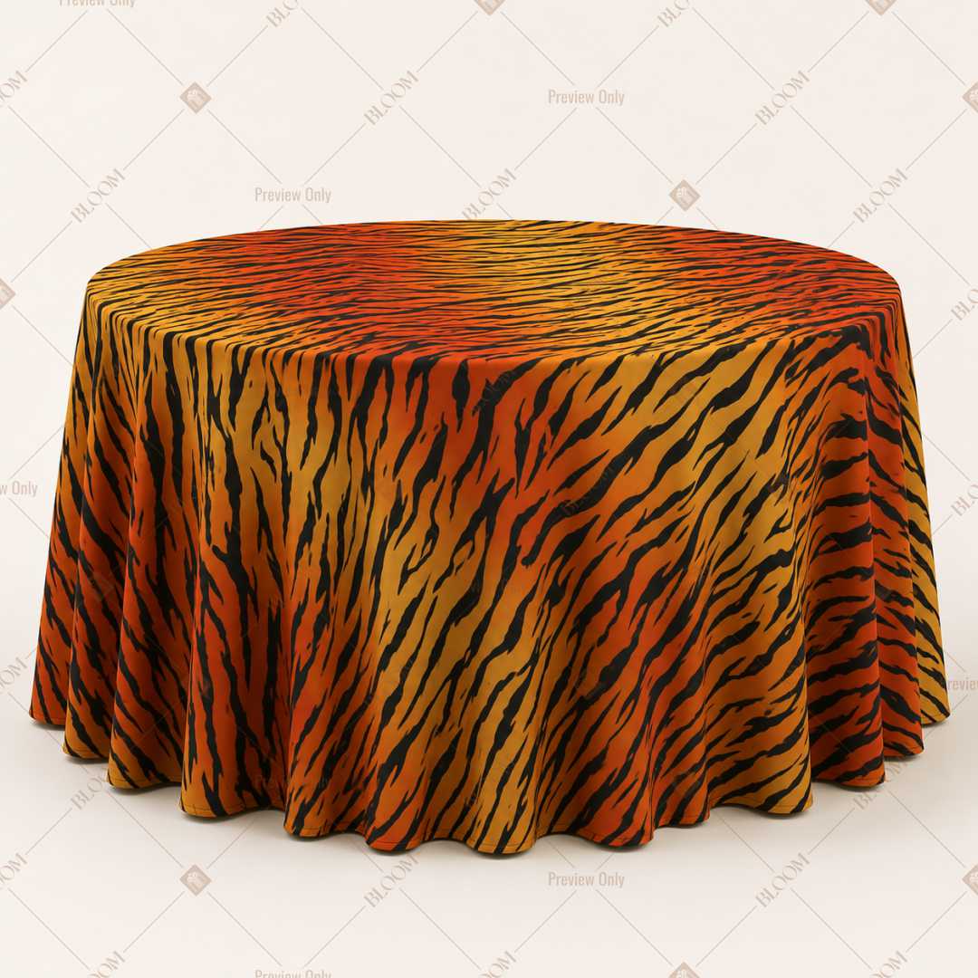 Tiger Stripe Animal Print Table Cover Pack Of 6
