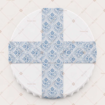 Sky Blue Floral Trellis Table Runner Pack Of 12