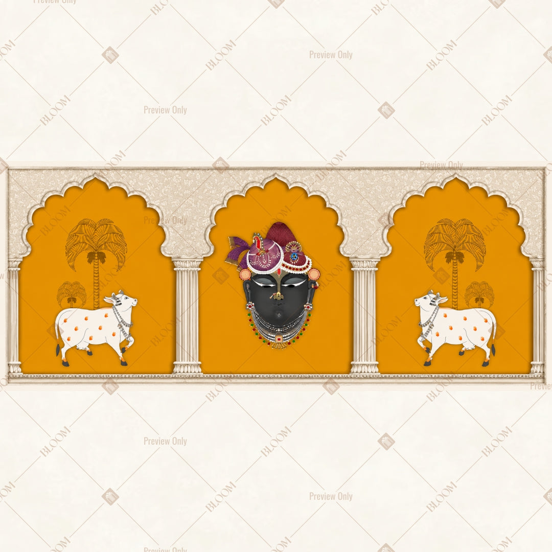 Golden Ganesha Palace Border Wide Backdrop