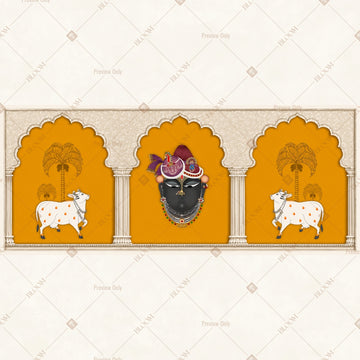 Golden Ganesha Palace Border Wide Backdrop