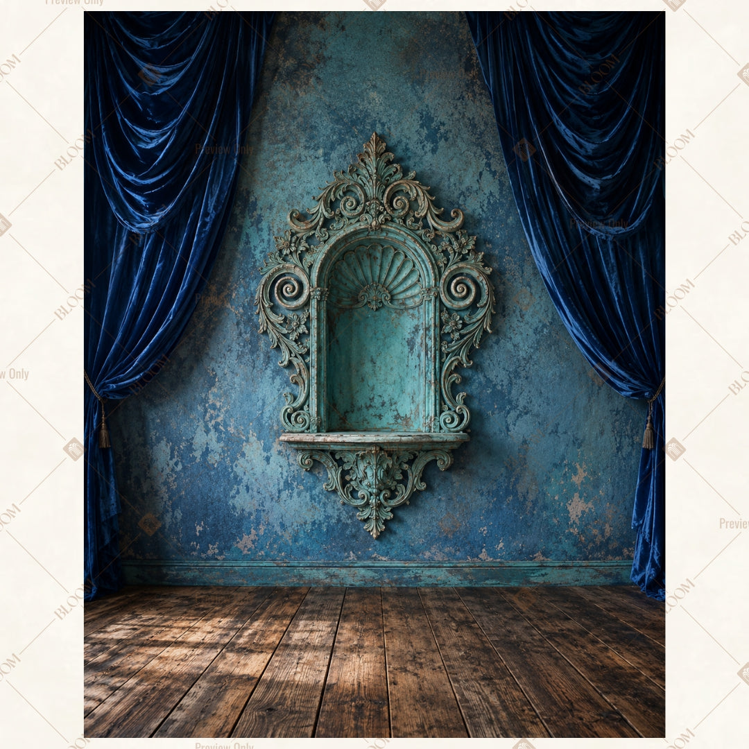 Royal Sapphire Throne Portrait Rectangle Backdrop
