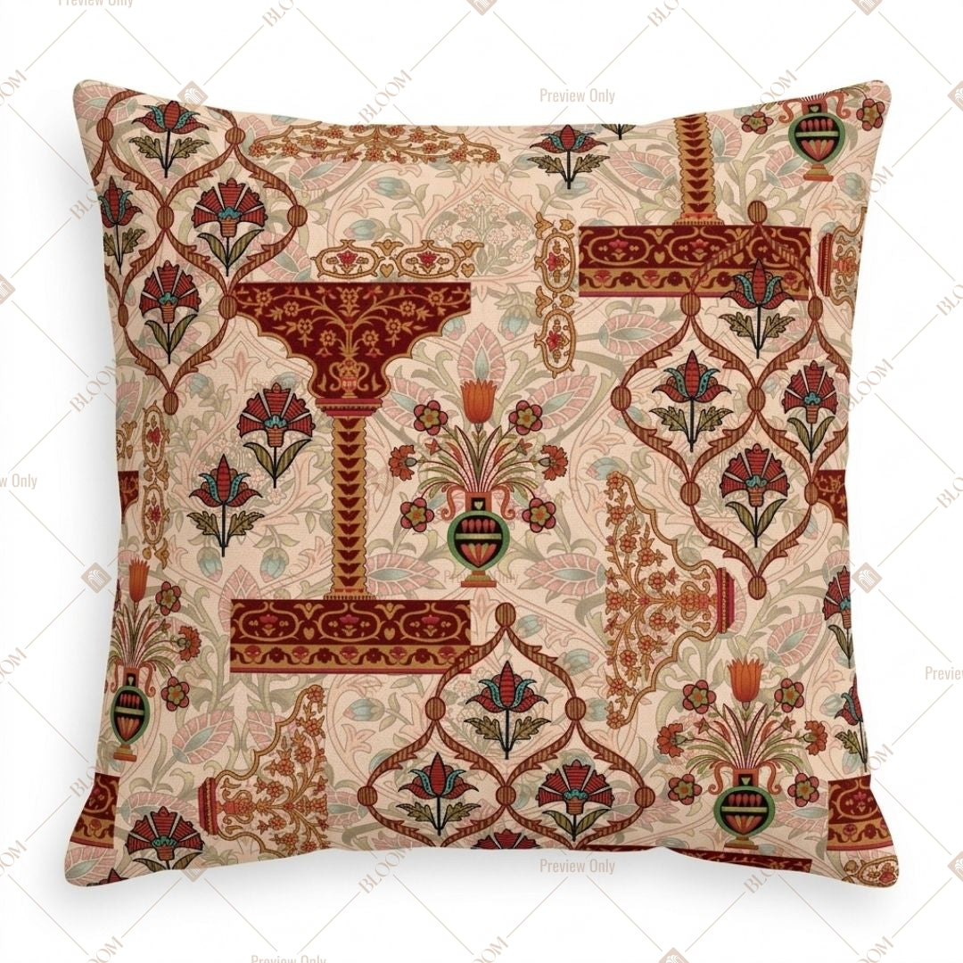 Maroon Folk Art Cushion Cover Pack of 12
