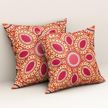 Ruby Mandala Bloom: Cushion Cover - Pack of 12