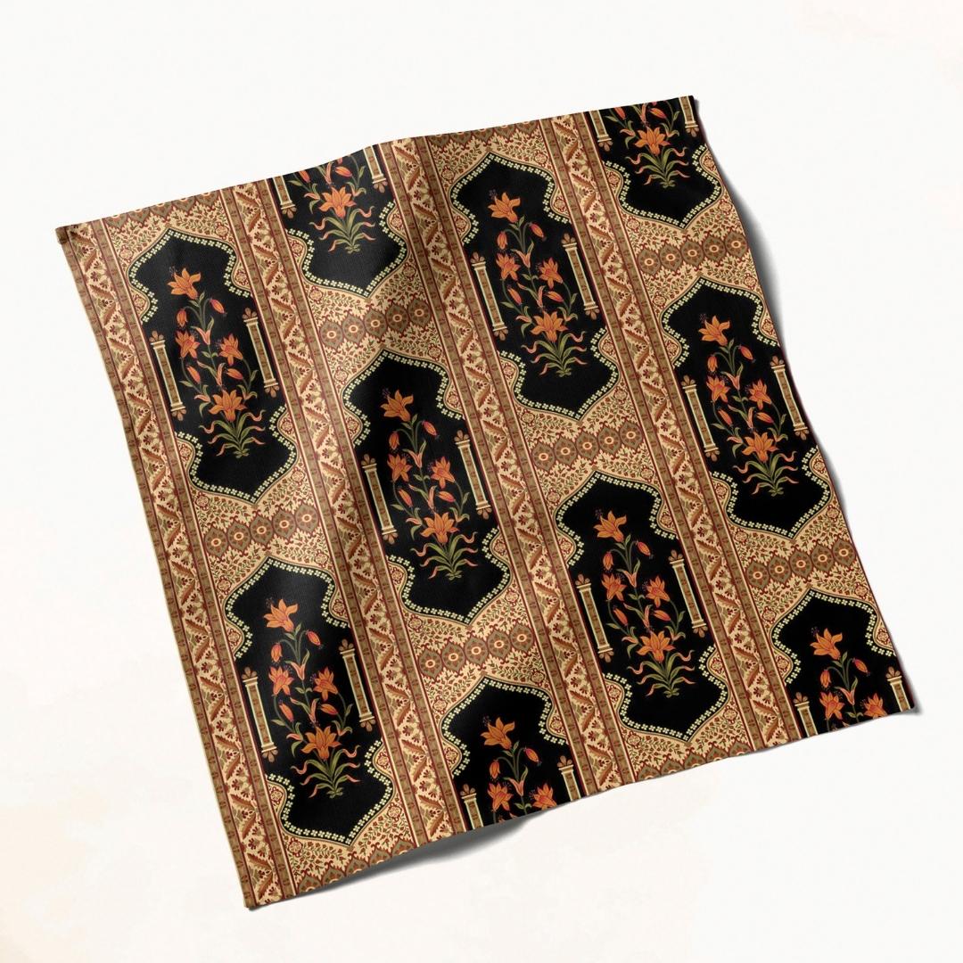 Black & Gold Floral: Napkins 18" X 18" - Pack Of 20