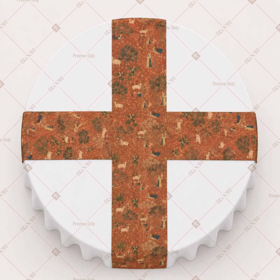 Terracotta Folk Floral Table Runner Pack Of 12
