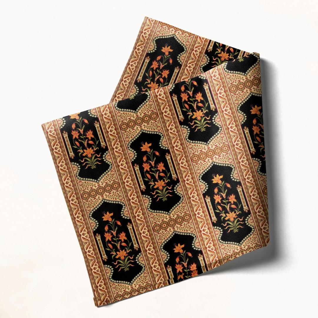 Black & Gold Floral: Napkins 18" X 18" - Pack Of 20