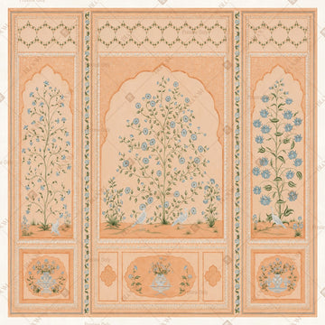 Peach Mughal Palace Door Square Backdrop