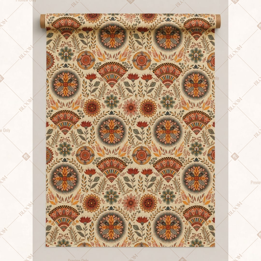 Terracotta Medallion Fabric Roll Pack of 25