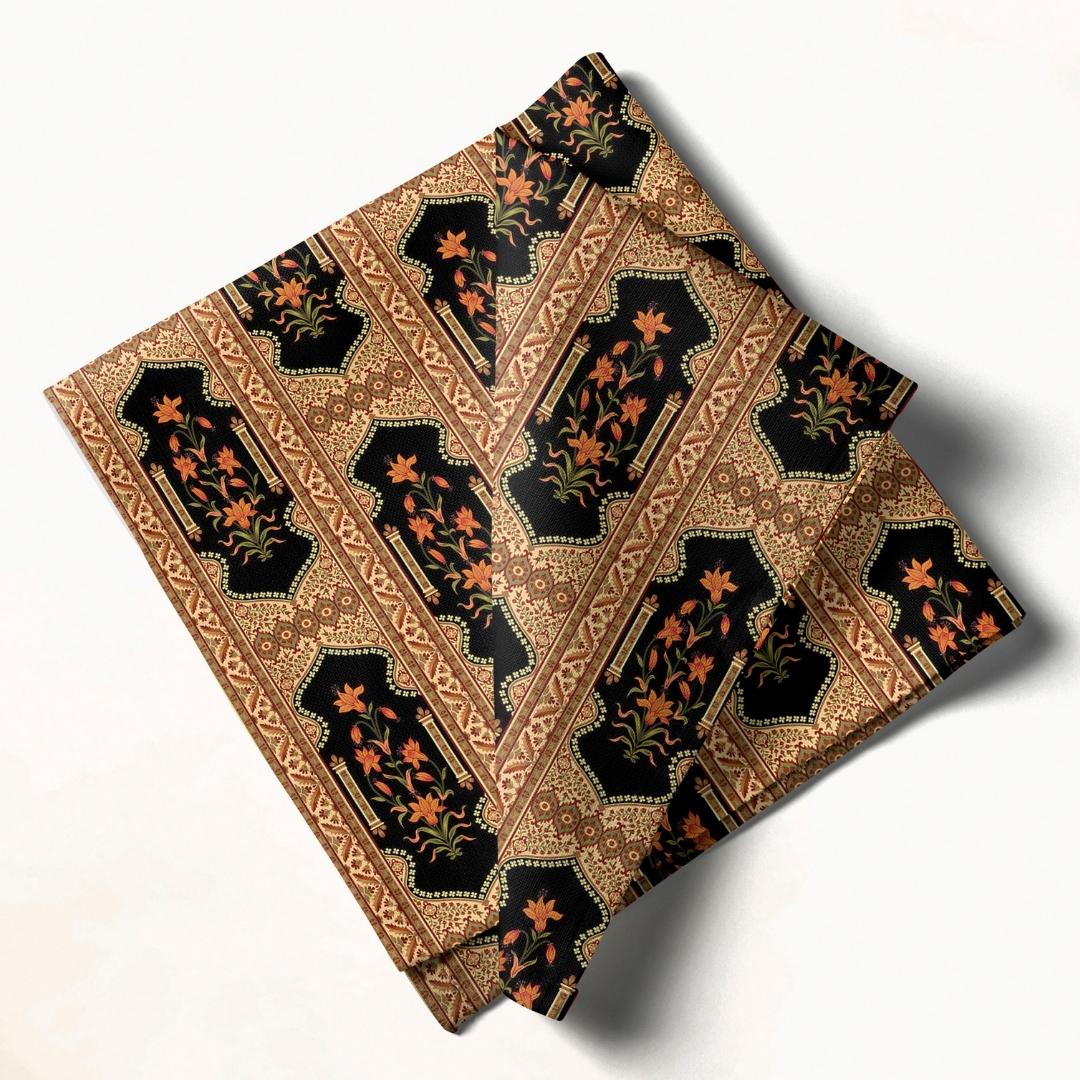 Black & Gold Floral: Napkins 18" X 18" - Pack Of 20
