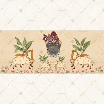 Floral Ganesha Garden Border Wide Backdrop