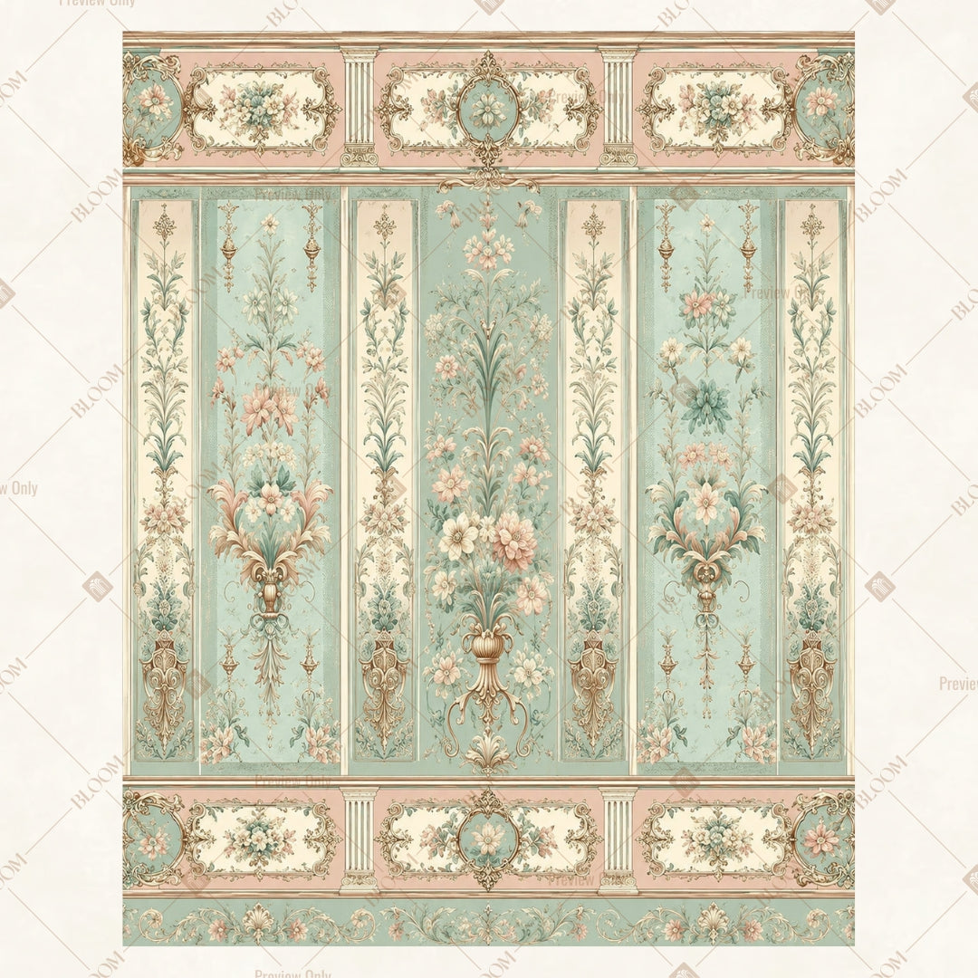 Mint French Window Portrait Rectangle Backdrop