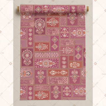 Pink Heritage Motif Fabric Roll Pack of 25