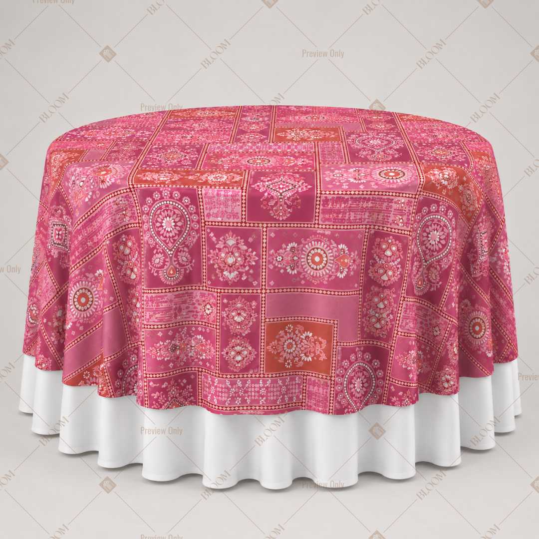 Pink Paisley Floral Table Overlay Pack of 6