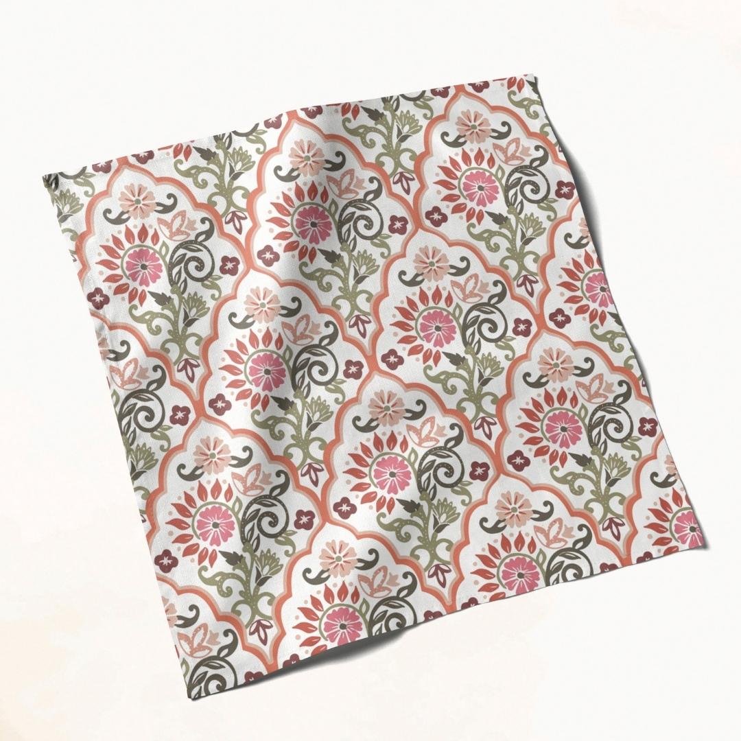 White & Pink Floral: Napkins 18" X 18" - Pack Of 20