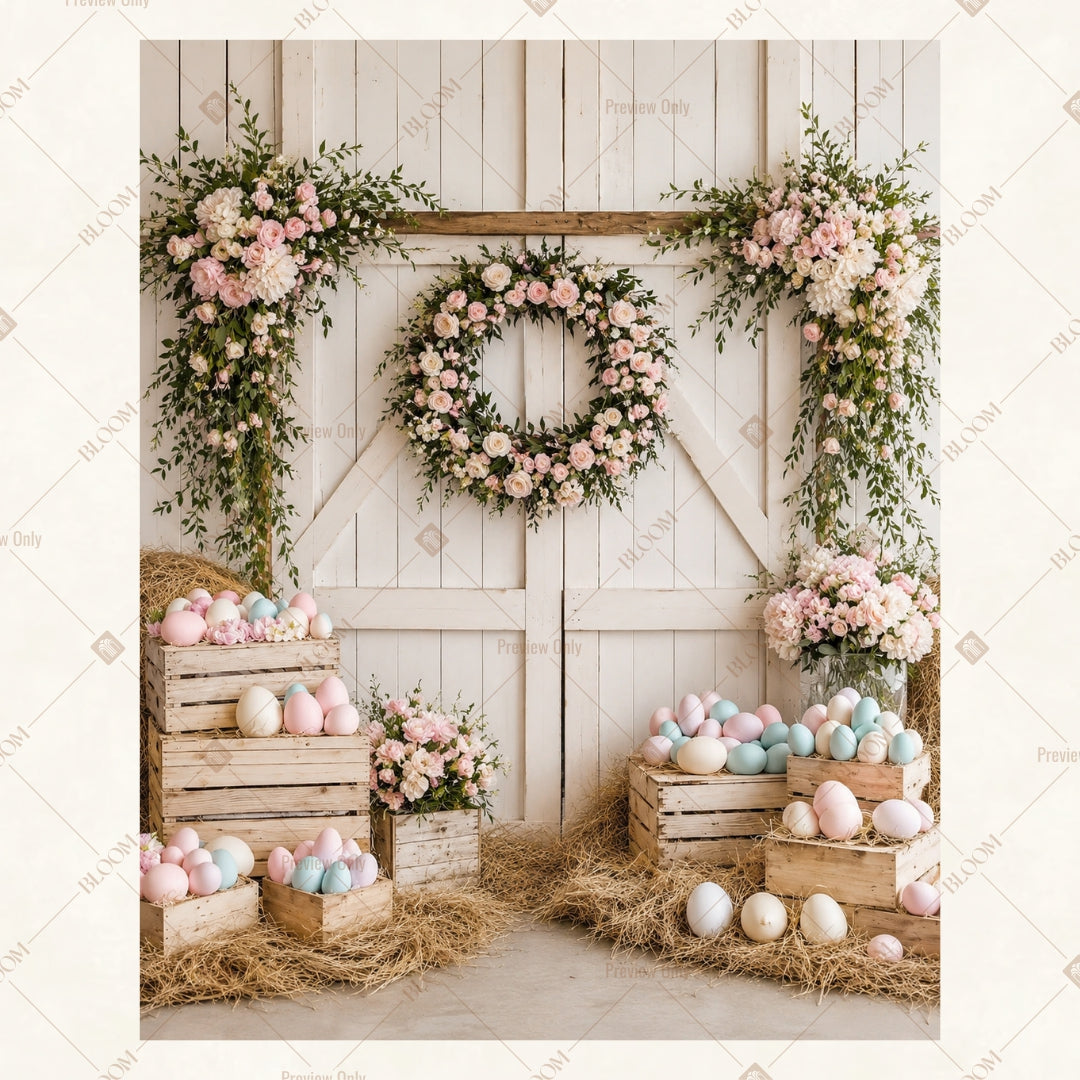 Rustic Floral Kitchen Portrait Rectangle Backdrop