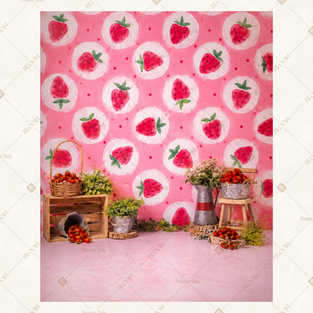 Pink Donut Dessert Party Portrait Rectangle Backdrop