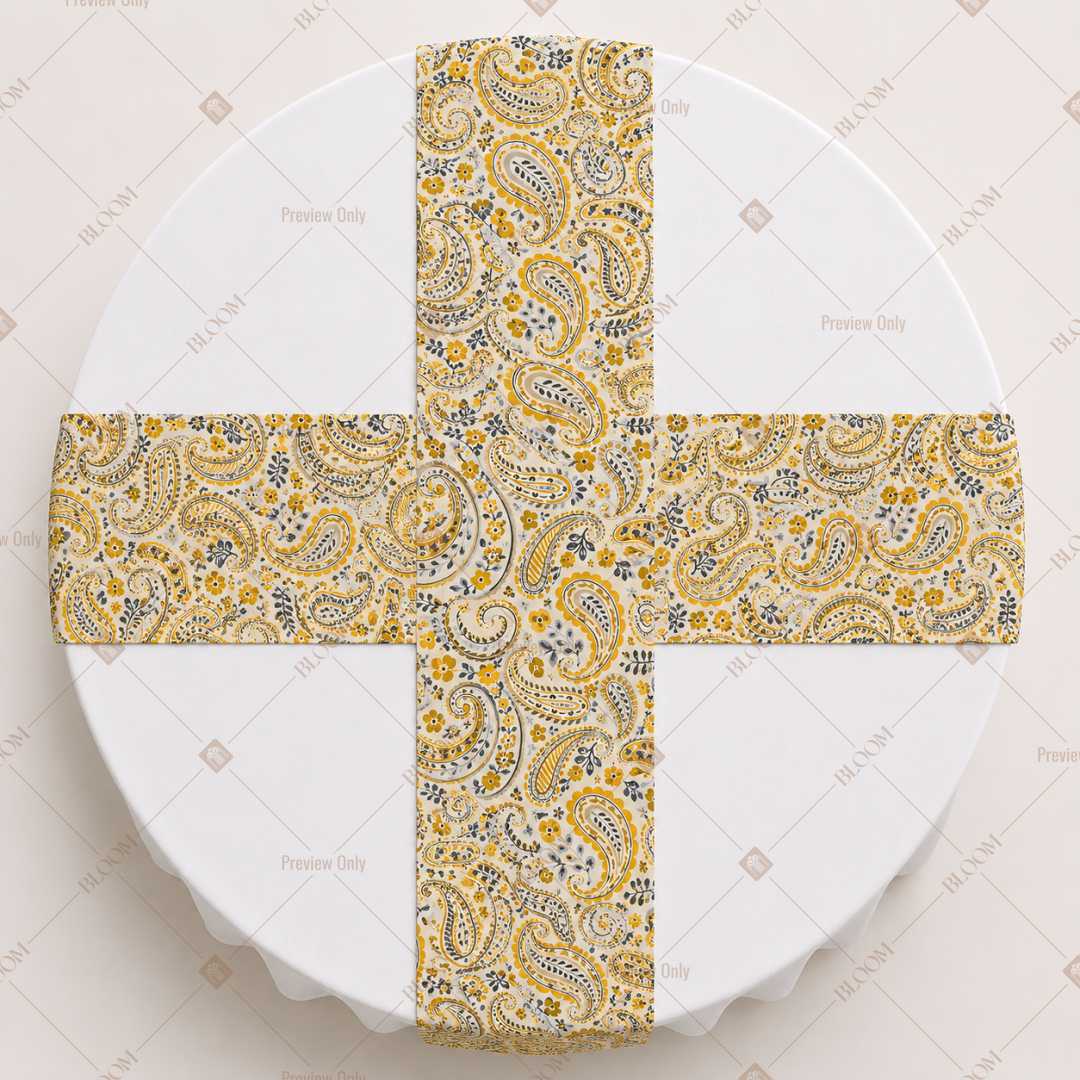 Mustard Ornamental Medallion Table Runner Pack Of 12