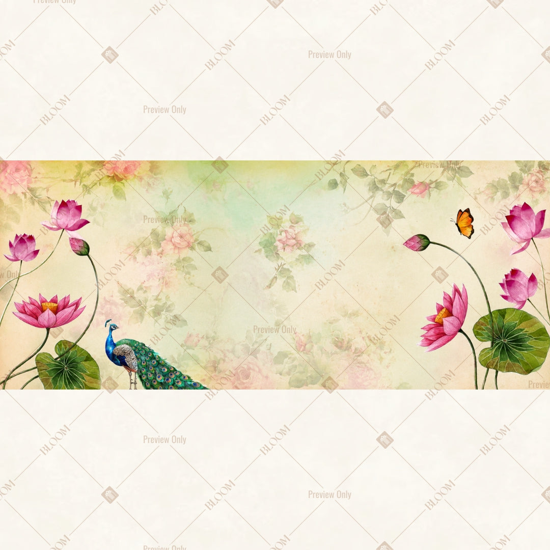Hanging Greenery Border Wide Backdrop