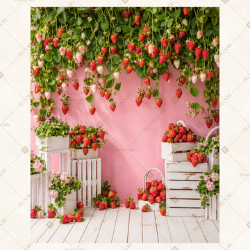 Pink Floral Dessert Table Portrait Rectangle Backdrop