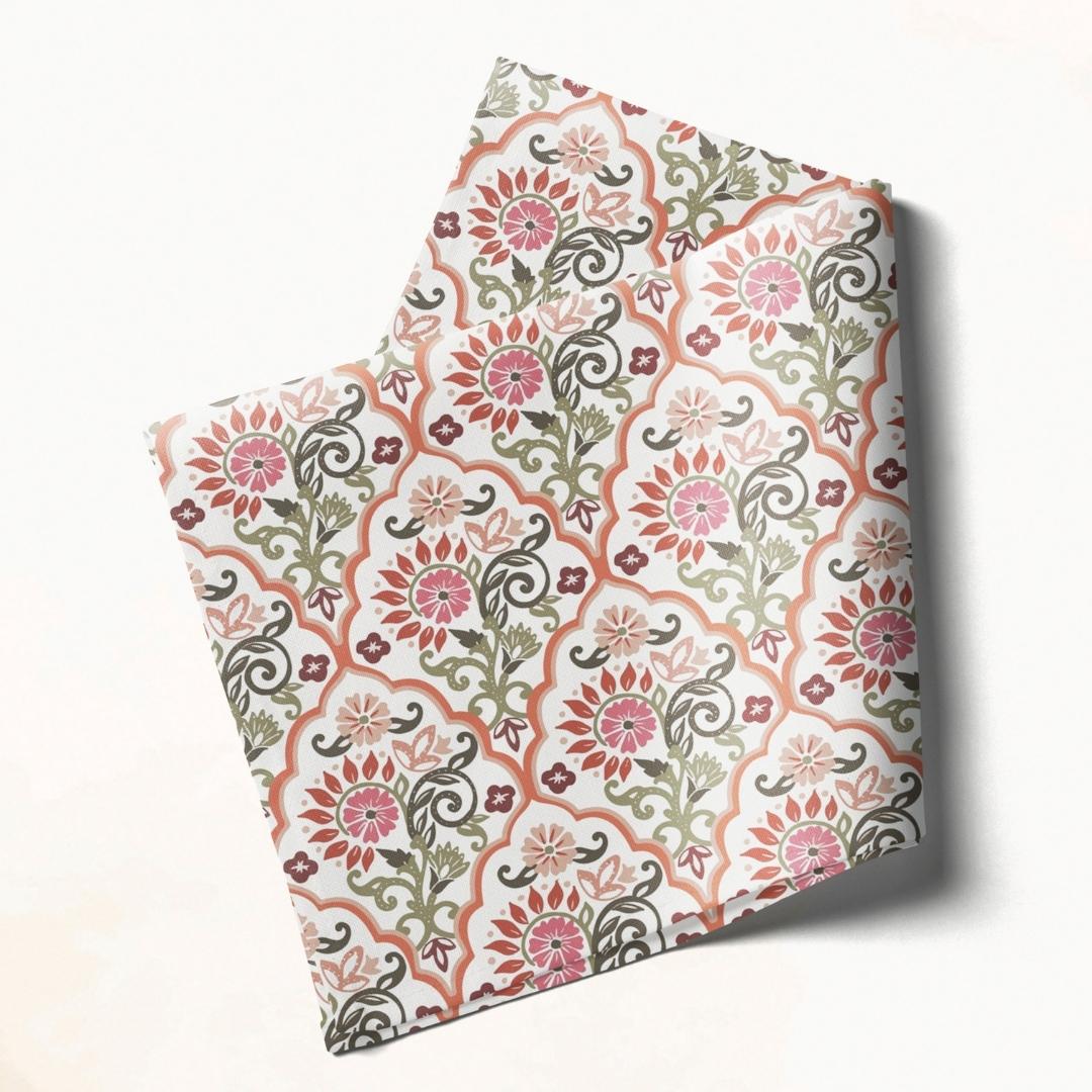 White & Pink Floral: Napkins 18" X 18" - Pack Of 20