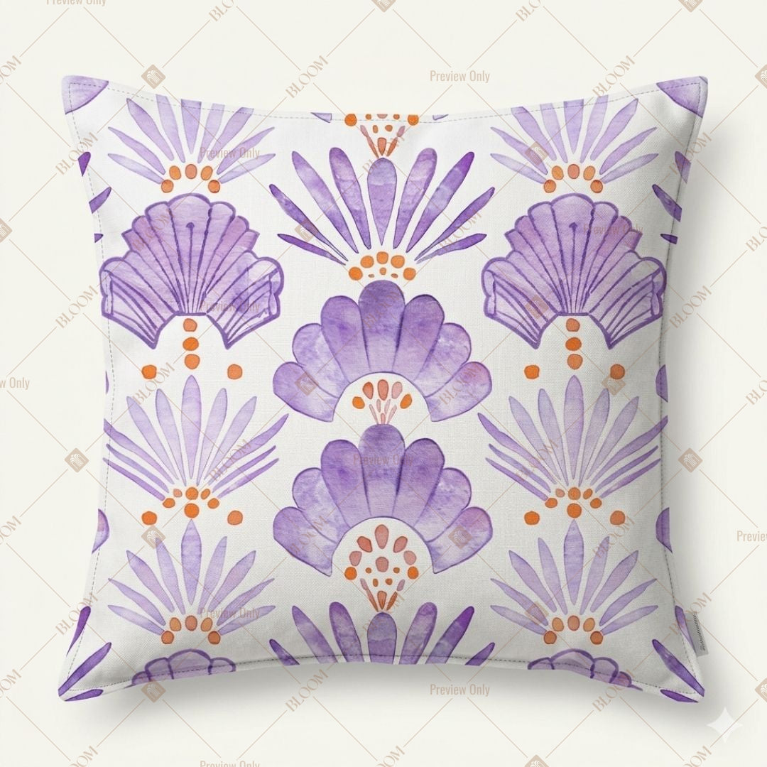 Lavender Floral Art Cushion Cover Pack of 12