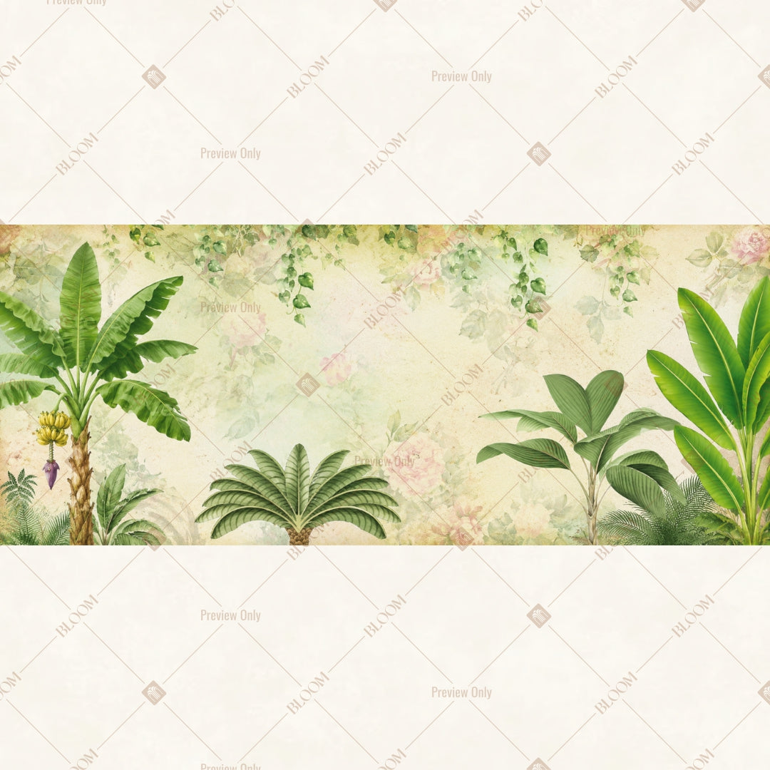 Soft Botanical Garden Border Wide Backdrop