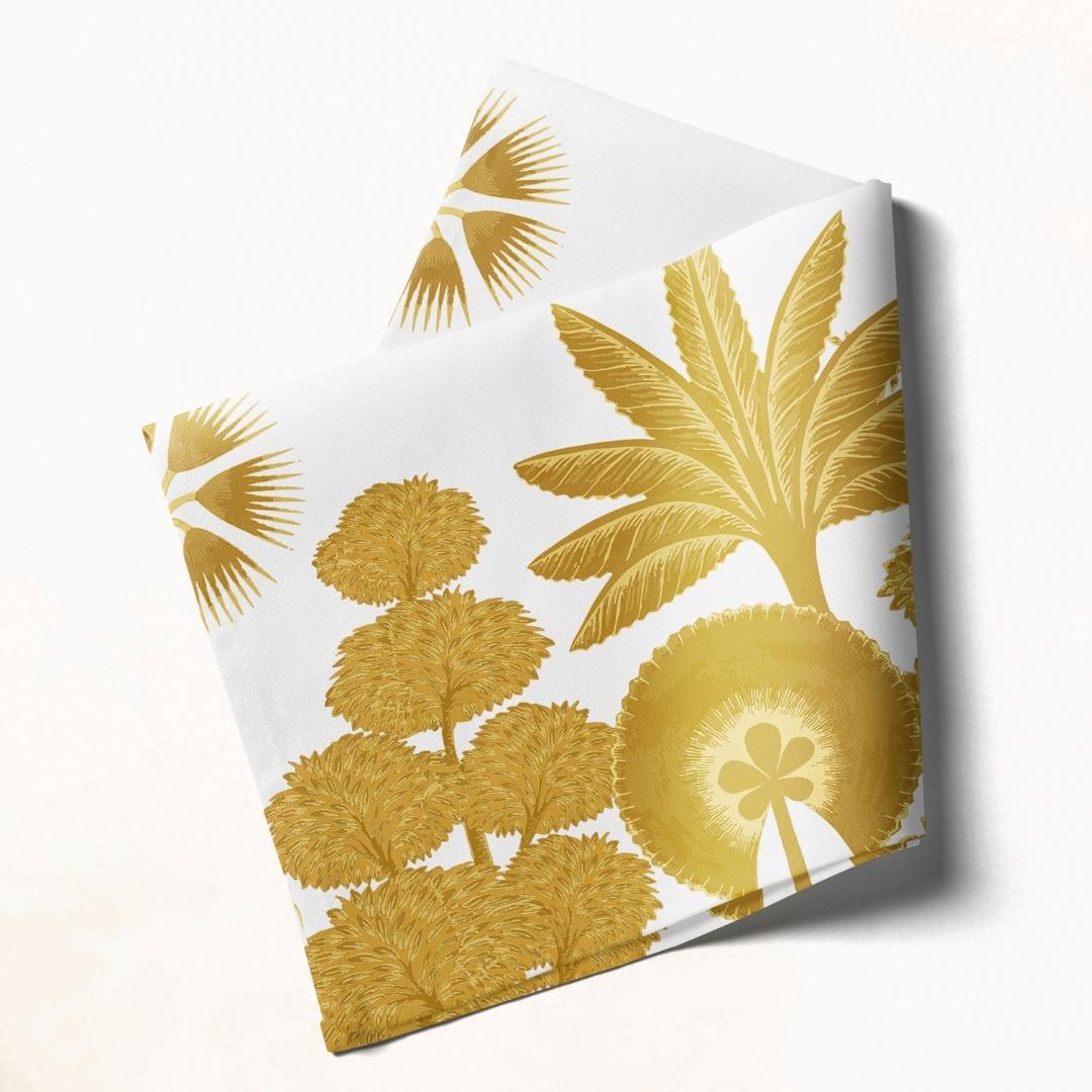 White & Gold Botanical: Napkins 18" X 18" - Pack Of 20