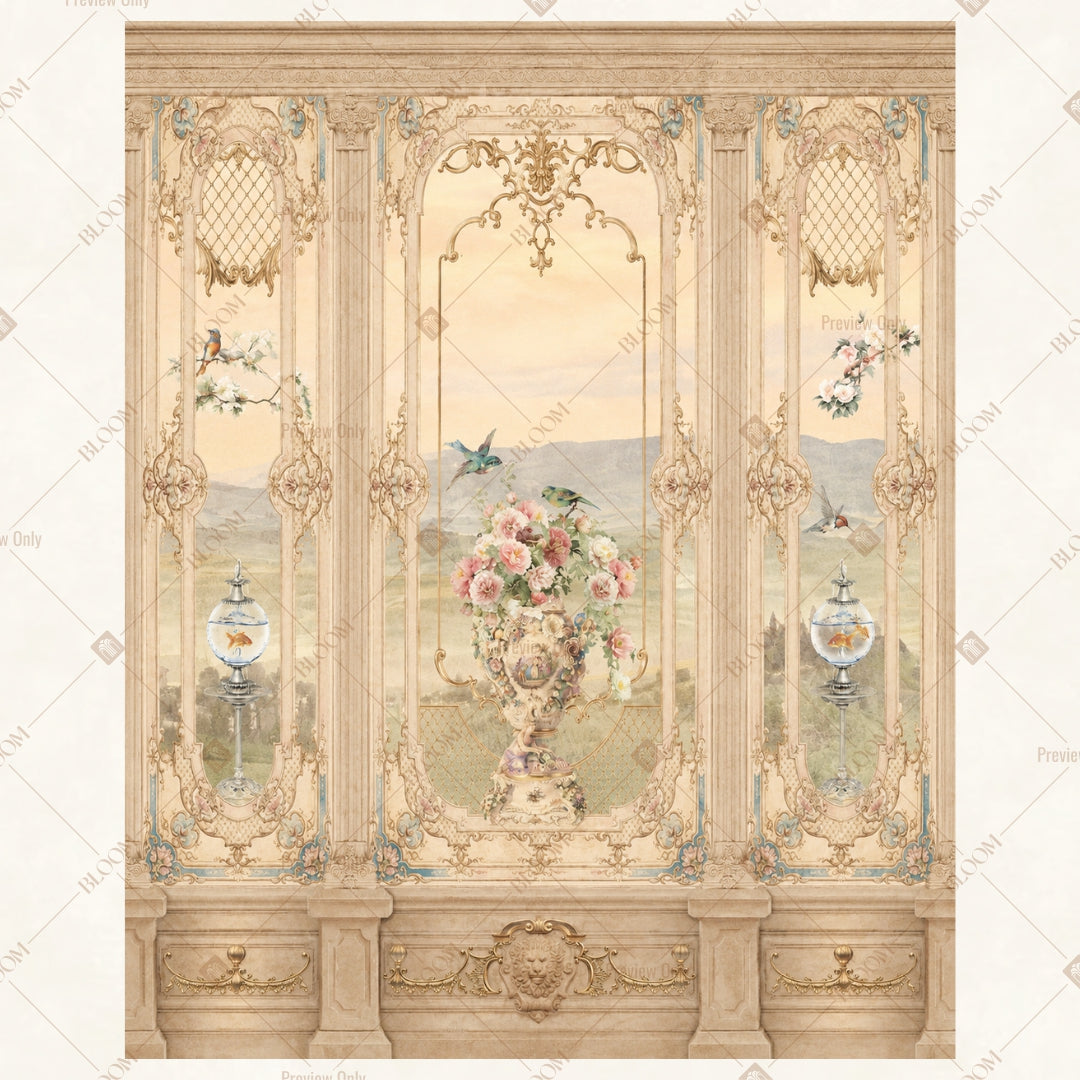 Vintage French Palace Room Portrait Rectangle Backdrop