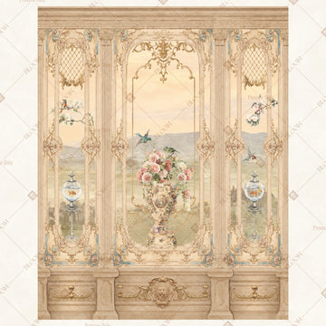 Vintage French Palace Room Portrait Rectangle Backdrop