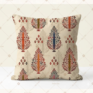 Beige Botanical Leaf Cushion Cover Pack of 12