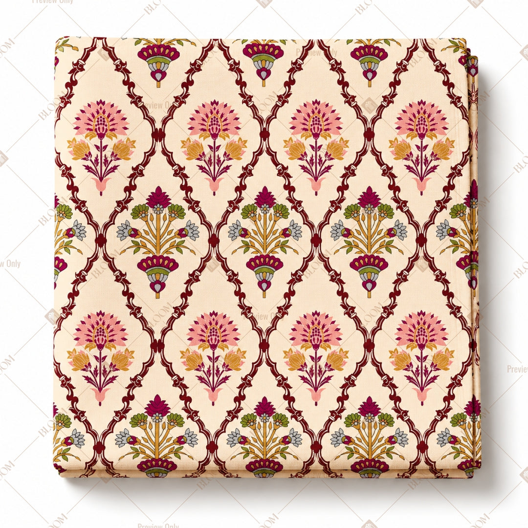Diamond Floral Lattice Pattern Design