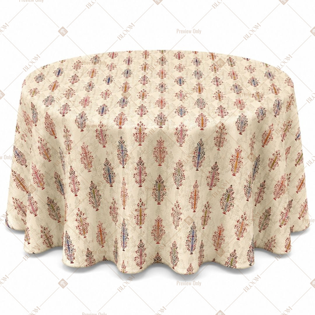 Beige Leaf Table Cover Pack Of 6