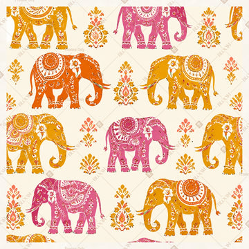 Colorful Elephant Pattern Square Backdrop