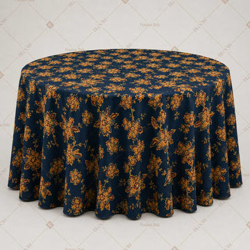Navy Gold Royal Floral Table Cover Pack Of 6