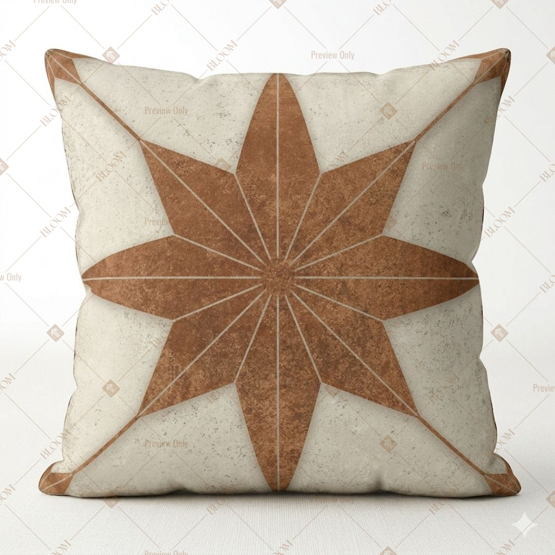 Rustic Star Pattern Cushion Cover Pack of 12