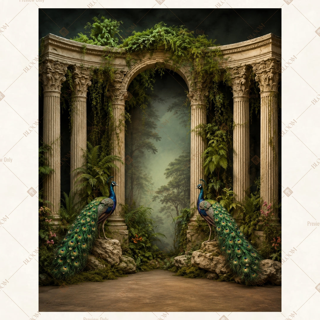 Enchanted Ivy Stone Arch Portrait Rectangle Backdrop