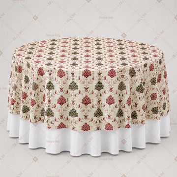 Red Floral Medallion Table Overlay Pack of 6