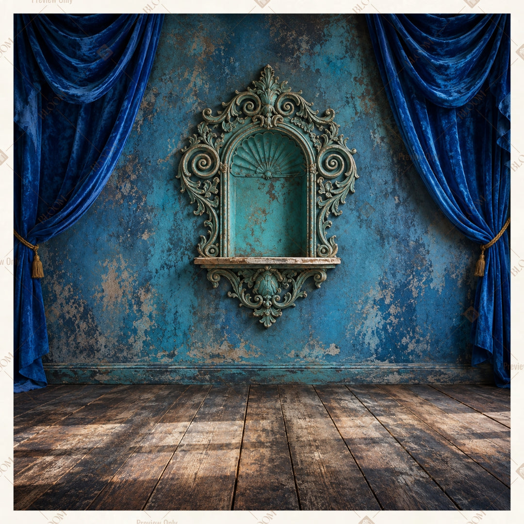 Royal Sapphire Throne Square Backdrop