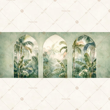 White Cathedral Garden Border Wide Backdrop