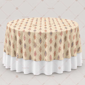 Beige Floral Stripe Table Overlay Pack of 6