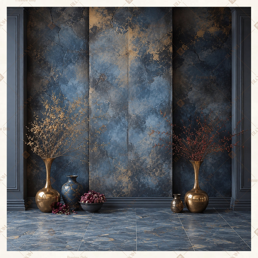 Moody Blue Studio Square Backdrop