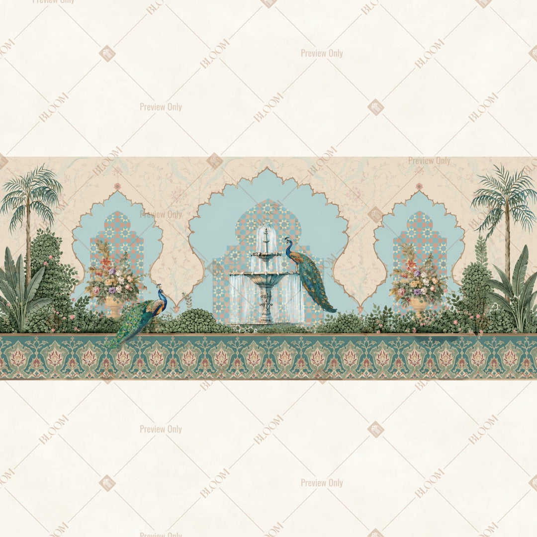 Royal Palace Reflection Border Wide Backdrop
