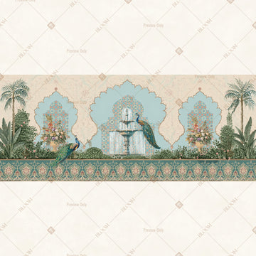 Royal Palace Reflection Border Wide Backdrop