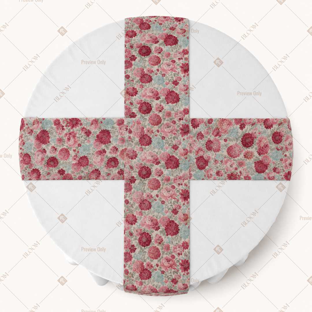 Rose Garden Floral Table Runner Pack Of 12