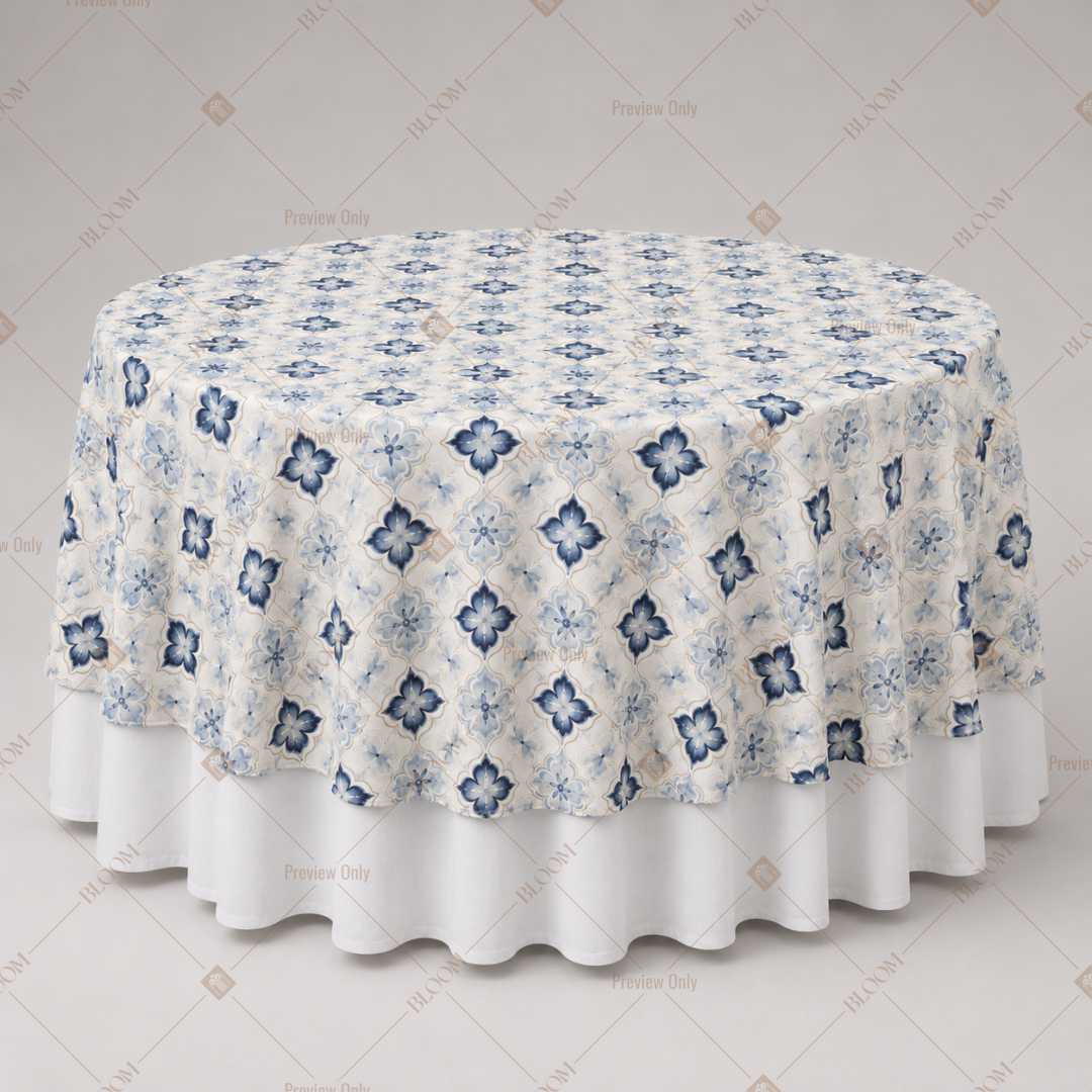 Blue Diamond Block Print Table Overlay Pack of 6