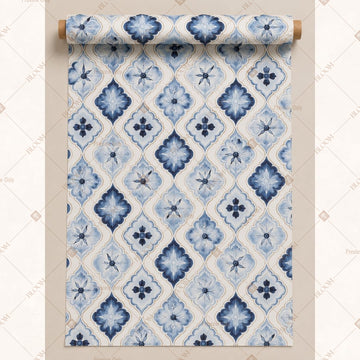 Blue Diamond Motif Fabric Roll Pack of 25