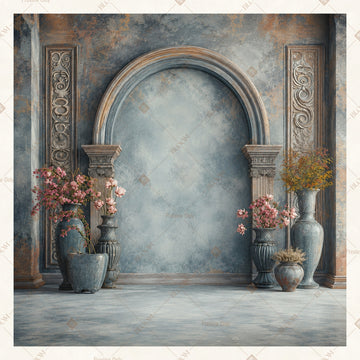 Vintage Stone Palace Square Backdrop
