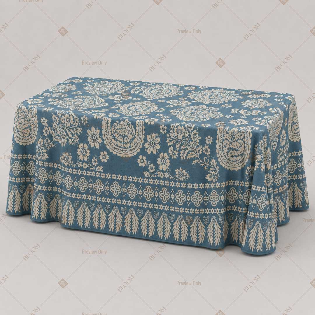 Blue Ornamental Medallion Table Cover Pack Of 6