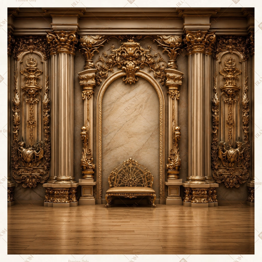 Royal Bronze Palace Hall Square Backdrop