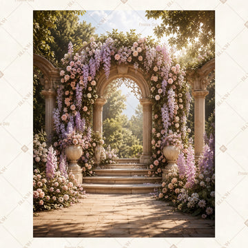 Secret Garden Floral Tunnel Portrait Rectangle Backdrop
